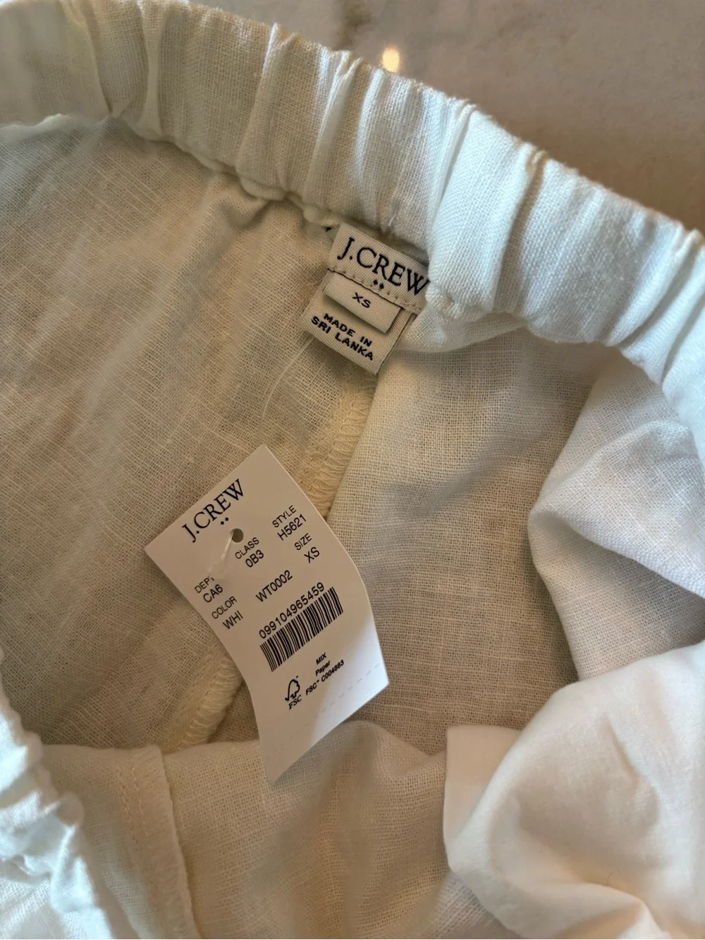 J. Crew linen 3" pom-pom drawstring coastal minimal Euro Summer shorts size XS - Picture 4 of 7